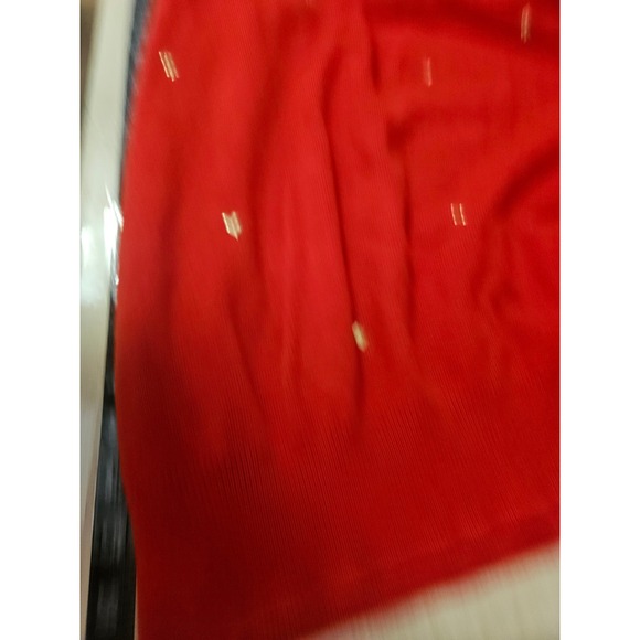 Vtg Lady Lilly Red 2X Sweater Gold Embellishments Women #530 - Picture 9 of 10